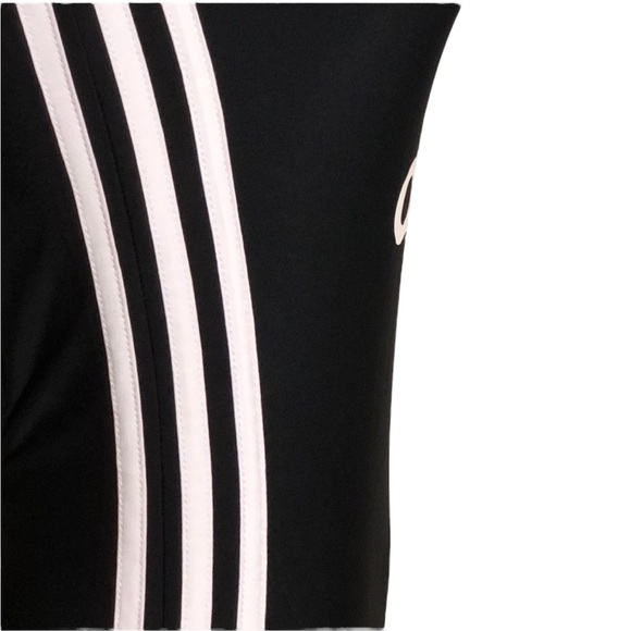 Adidas Logo Side Striped Scoop Tank Swimsuit - Picture 2 of 6